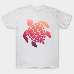 pink sunset ombre sea turtle T-Shirt